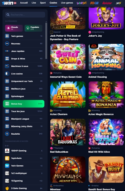 1win Machines à Sous